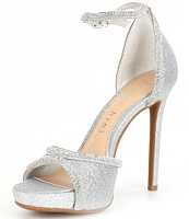 Gianni Bini Constanz Glitter Rhinestone Platform Dress Sandals