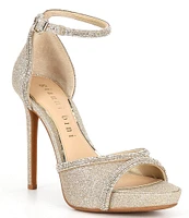 Gianni Bini Constanz Glitter Rhinestone Platform Dress Sandals