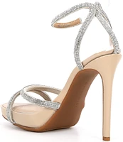 Gianni Bini Constanz Vinyl Rhinestone Platform Dress Sandals