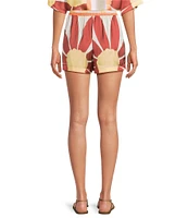 Gianni Bini Coordinating Sarah Mid Rise Pull On Printed Satin Shorts