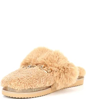 Gianni Bini Coziee Faux Fur Bit Buckle Slippers