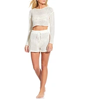 Gianni Bini Crochet High Waisted Drawstring Cover-Up Shorts