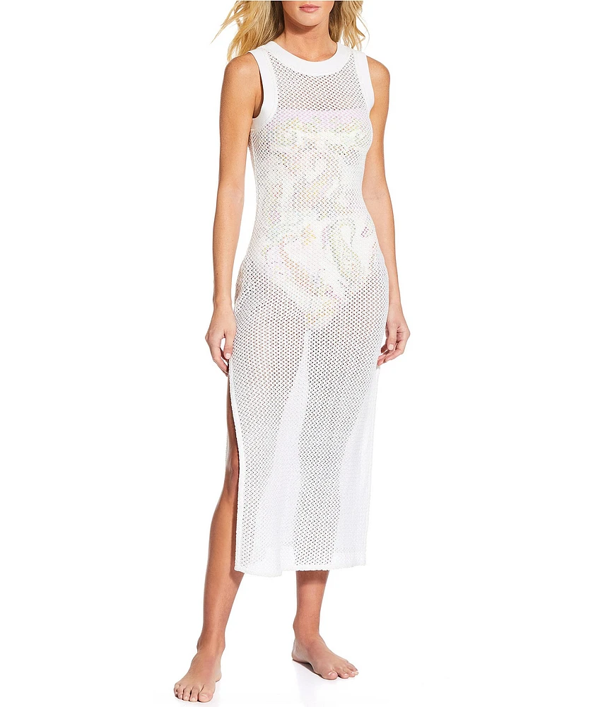 Gianni Bini Crochet Low Back Maxi Dress Swim Cover-Up
