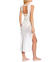 Gianni Bini Crochet Low Back Maxi Dress Swim Cover-Up