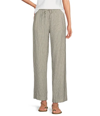 Gianni Bini Dani Stripe Print Linen Drawstring Pants
