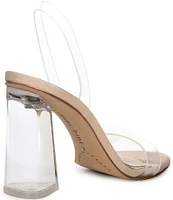 Gianni Bini Dansbie Clear Slingback Block Heel Sandals