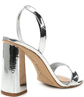 Gianni Bini Dansbie Mirror Metallic Slingback Block Heel Sandals