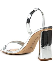 Gianni Bini Dansbie Mirror Metallic Slingback Block Heel Sandals