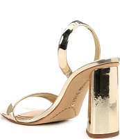 Gianni Bini Dansbie Mirror Metallic Slingback Block Heel Sandals