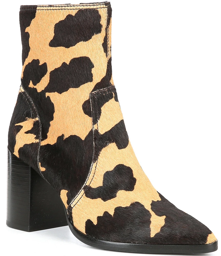 Gianni Bini Darnold Printed Haircalf Block Heel Booties