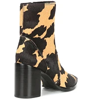 Gianni Bini Darnold Printed Haircalf Block Heel Booties