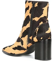 Gianni Bini Darnold Printed Haircalf Block Heel Booties