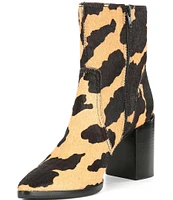 Gianni Bini Darnold Printed Haircalf Block Heel Booties