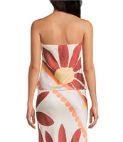 Gianni Bini Deanna Square Neck Strapless Printed Satin Coordinating Top