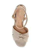 Gianni Bini Dempsey Glitter Rhinestone Bow Platform Sandals