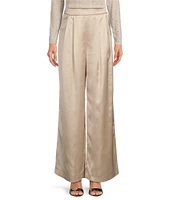 Gianni Bini Devon Wide Leg High Rise Satin Pants