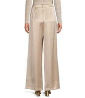 Gianni Bini Devon Wide Leg High Rise Satin Pants