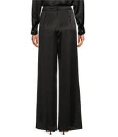 Gianni Bini Devon Wide Leg High Rise Satin Pants