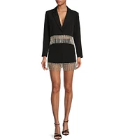 Gianni Bini Dixie Rhinestone Fringe Coordinating Crepe Skirt