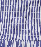 Gianni Bini Ellie Stripe Smocked Drop Waist Bubble Hem Dress