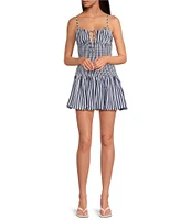 Gianni Bini Ellie Stripe Smocked Drop Waist Bubble Hem Dress