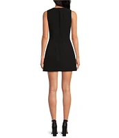 Gianni Bini Emma Crepe Structured Sleeveless A-Line Mini Dress