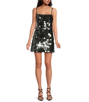 Gianni Bini Emory Sleeveless Square Neck Pailette Mini Shift Dress