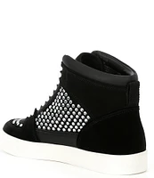 Gianni Bini Evie Perforated Rhinestone High Top Sneakers