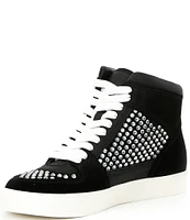 Gianni Bini Evie Perforated Rhinestone High Top Sneakers