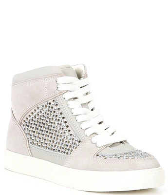 Gianni Bini Evie Perforated Rhinestone High Top Sneakers