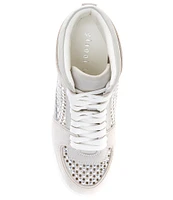 Gianni Bini Evie Perforated Rhinestone High Top Sneakers