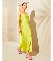 Gianni Bini Francesca Satin Strapless Slip Dress