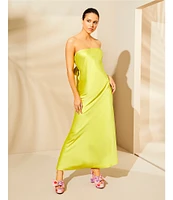 Gianni Bini Francesca Satin Strapless Slip Dress