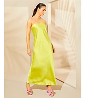 Gianni Bini Francesca Satin Strapless Slip Dress