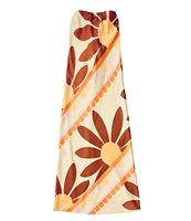 Gianni Bini Francesca Strapless Print Satin Dress