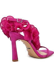 Gianni Bini Franz Suede Chiffon Ruffle Dress Sandals