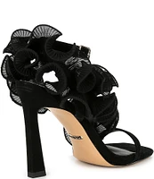 Gianni Bini Franz Suede Chiffon Ruffle Dress Sandals