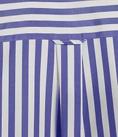 Gianni Bini Georgie Woven Stripe Coordinating Button Front Long Sleeve Shirt