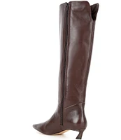 Gianni Bini Gianna Leather Kitten Heel Tall Boots