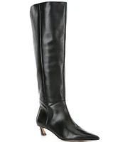 Gianni Bini Gianna Leather Kitten Heel Tall Boots