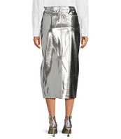 Gianni Bini Gianni Metallic Coated High Rise Midi Skirt