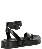 Gianni Bini Grayson Leather Footbed Platform Toe Loop Strappy Sandals