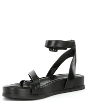 Gianni Bini Grayson Leather Footbed Platform Toe Loop Strappy Sandals