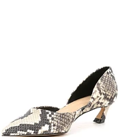 Gianni Bini Gwen Snake Print Kitten Heel D'Orsay Pumps