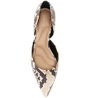 Gianni Bini Gwen Snake Print Kitten Heel D'Orsay Pumps