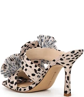 Gianni Bini Hardaway Cheetah Print Matte Satin Ruffle Dress Sandals