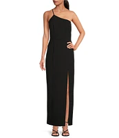 Gianni Bini Harlow Asymmetrical One Shoulder Crepe Sheath Dress