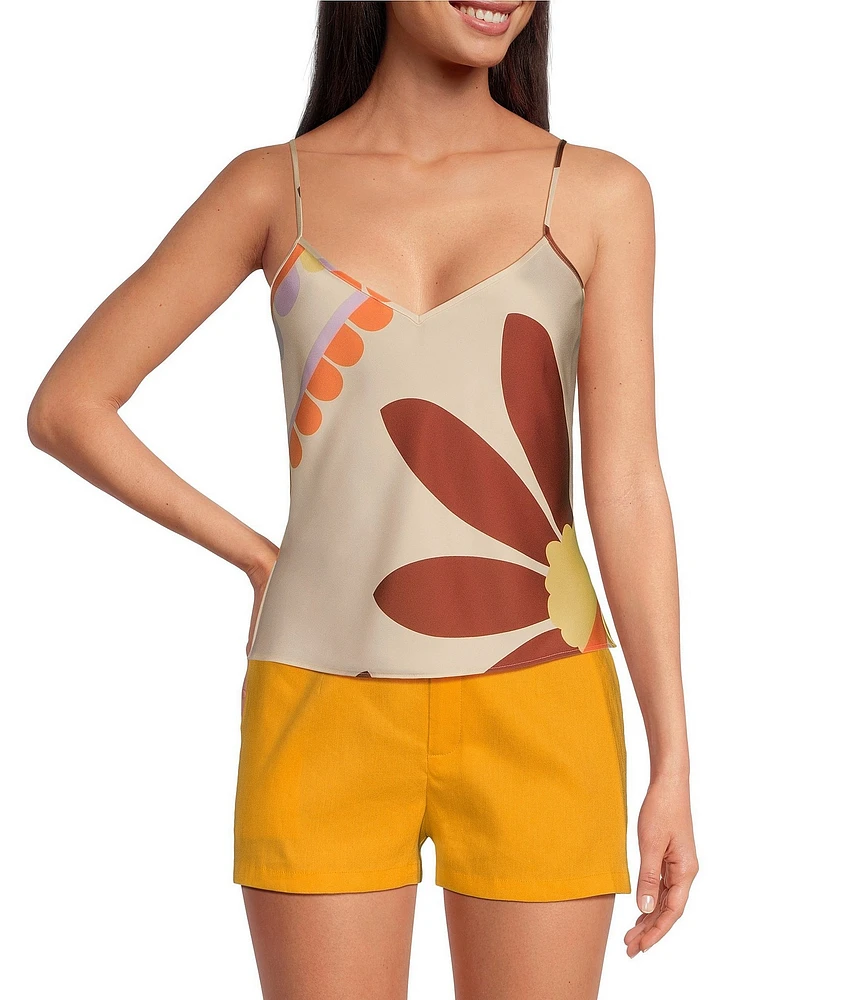 Gianni Bini Harper Printed Satin V-Neck Cami