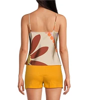 Gianni Bini Harper Printed Satin V-Neck Cami