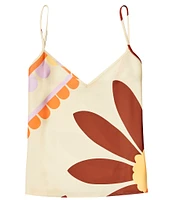 Gianni Bini Harper Printed Satin V-Neck Cami